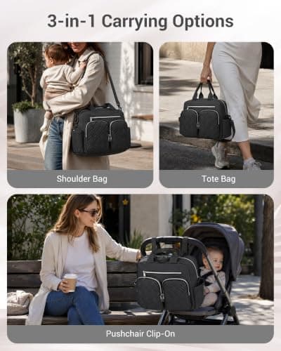 Kono Baby Changing Bag Multi-Functional Nappy Tote with Stroller Straps — view 5