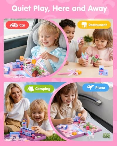 hahaland Unicorn Mini Magnetic Blocks, Travel Magnetic Tiles Toy Girls 3-5 — view 4