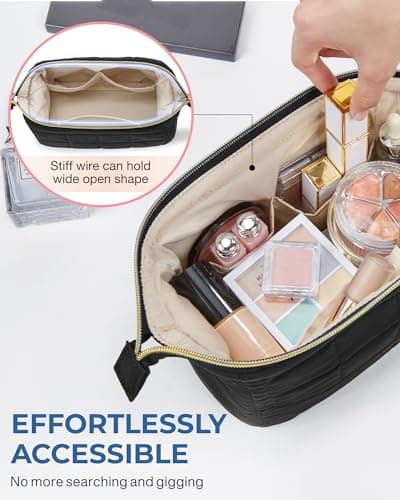 BAGSMART Small Travel Makeup Bag for Women, Wide Opening Cosmetics Bag — view 4