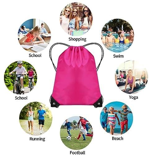 JFmall Drawstring Bags, Swim Bag PE bags for kids Waterproof Swimming Sports Back Pack Drawstring Gym Bag Suitable for School Beach Travel — view 4