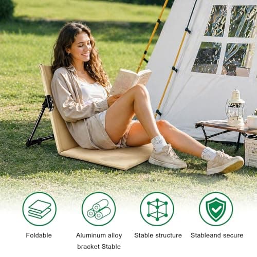 bssmmai Beach mat with backrest，Super Lightweight Folding Camping Chair - Portable Beach Chair with Carry Bag for Beach, Picnics, Camping, Hiking and Outdoors — view 4