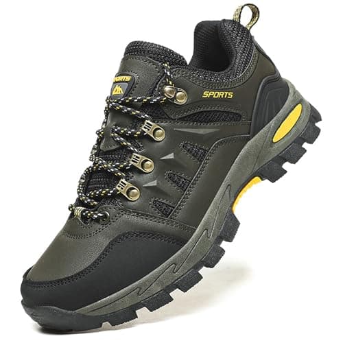 Topwolve Hiking Boots Men's Women's Waterproof Walking Shoes Low Rise Trekking Climbing Shoes Outdoor Backpacking Camping Trails Shoes,Green,5 UK