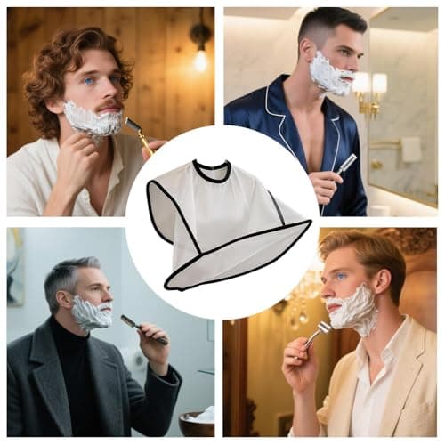 Beard Apron Foldable, Waterproof Shaving Bib – Beard Trimming Catcher with Hair Tray, M-essFree Sink Grooming Cape, Non-Stick Polyester, for Men Dad, Home Bathroom Salon, Easy Clean & Storage — view 4