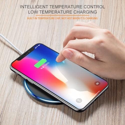 STECHNO Fast Wireless Charger Pad,Wireless Charging Station Compatible with iPhone 16 15 14 13 12 11 XS XR X 8, Compatible with Samsung Galaxy S25 S24 S23 S22 S21 S20 S10 S9 S8 S7, for all Qi Phones — view 4