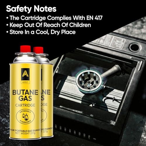 Aspect Camping Gas, Canisters for Camping Stove, Butane Gas Perfect Suitable for Portable Stove, BBQ, Gas Heaters, Blow Torches Safe and Secure Bottle (Pack of 8) — view 5