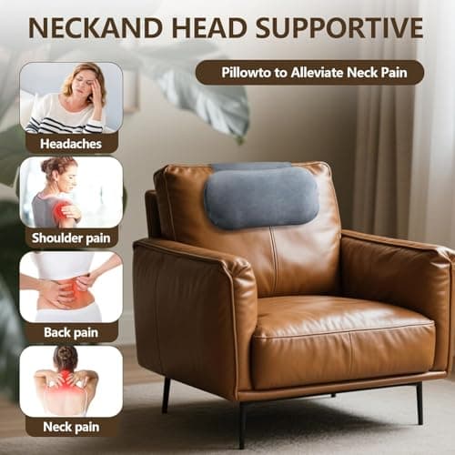Jerylota Headrest Ergonomic Pillow for Recliners Armchairs, Non-Slip Memory Foam Side Sleeper Support Neck and Head Bath Pillow with Pocket,Travel for Neck and Shoulder Pain — view 6