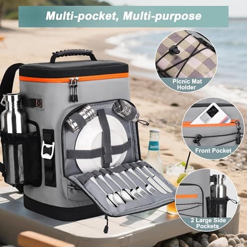 YOUNGOA 30L Cooler Backpack, Large Insulated Leakproof Cool Bag Rucksack — view 6