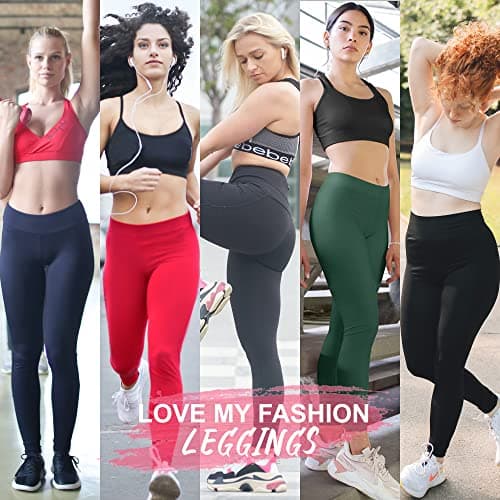 Love My Fashions® Women's 6 Pack Super Soft High Waisted Elasticated Tummy Control Winter Warm Thick Fleece Lined Seamless Full-Length Leggings for Workout & Running — view 2