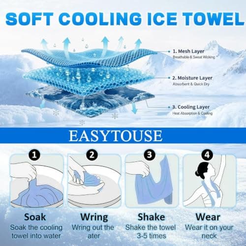 XQMMGO Cooling Towel for Neck, Long-Lasting Instant Ice Cooling Scarf Wrap, Breathable Reusable Heat Relief Towel for Running, Gym, Yoga, Hiking, Camping & Outdoor Sports Accessories (grey) — view 4