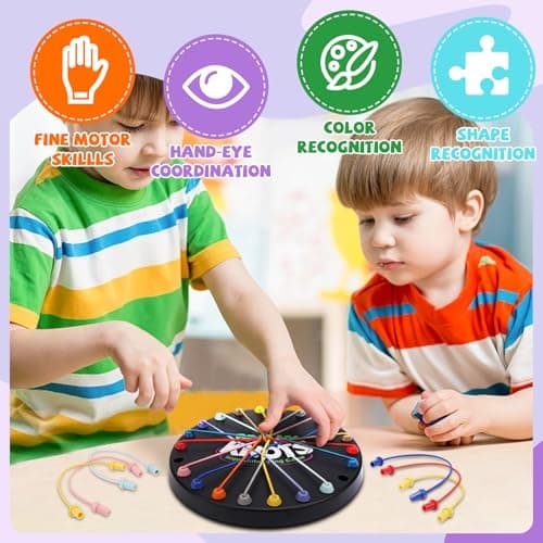 Starnearby Brainy Knots Game, Twisted Rope Challenge Puzzle Game, 2 to 4 Players Logic Strategy Untangling Board Game for Kids & Adults, Family Travel Party Games — view 2