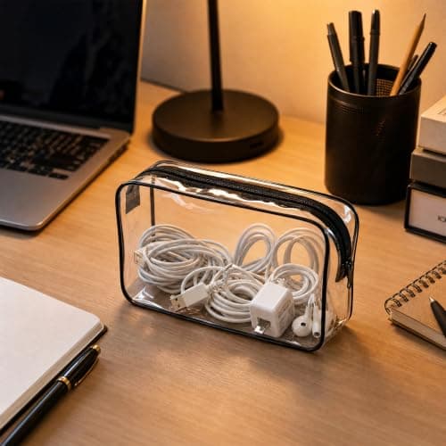 8 Pcs Clear Travel Toiletry Bags Set, Transparent Liquids Bags with Leakproof Zipper, Waterproof PVC Clear Makeup Pouch & Skincare Storage for Airport, Gym & Daily Use — view 5