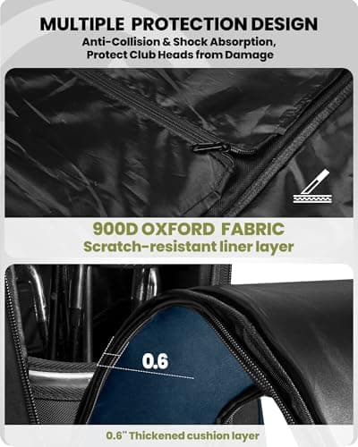OutdoorMaster Padded Golf Travel Bag with Reinforced Wheels — view 2
