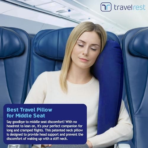 TRAVELREST Ultimate Neck and Body Support Pillow Travel Essential, Blue — view 3