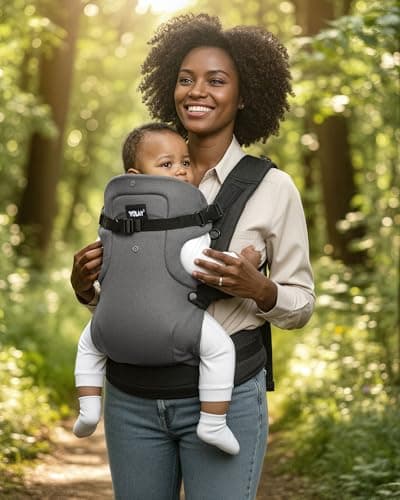 4-in-1 Cotton Blend Baby Carrier 0-36 Months (3.6-14.5 kg), Grey Black — view 4