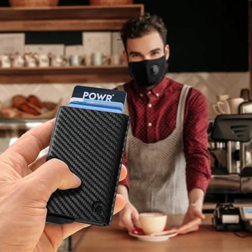 POWR Carbon Fibre Metal Card Holder - RFID Card Holder Wallet — view 6