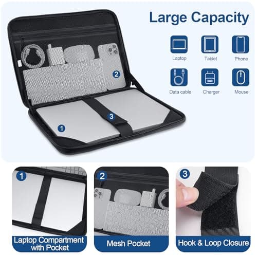 MOSISO 15-16 inch Laptop Hard Case,Waterproof Shockproof Bag, Black — view 2