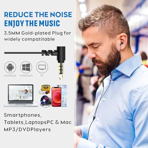 Hearprotek Sleep Earbuds, Soft Lightweight Earbuds Wired with Mic and Volume Control, Noise Reduction Sleep Headphones 3.5mm Tangle Free for Side Sleepers, Snoring, Travel, Meditation, Relaxation — view 6