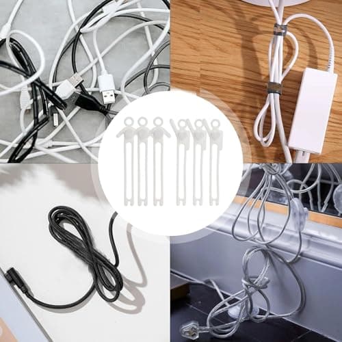 Silicone Cable Ties, 6 Pack Charging Cord Straps, Non Slip Headphone Wire Bundling Organizer, Functional Tool for Travel, Home, Office, Daily Use — view 6