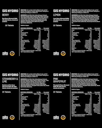 SiS Hydro Electrolyte Tablets - Effervescent Hydration - Virtually Calorie‑Free - Informed‑Sport Certified - Dissolves in 500ml Water - 20 Tabs Per Tube (4 Tubes, Mixed Bundle) — view 4