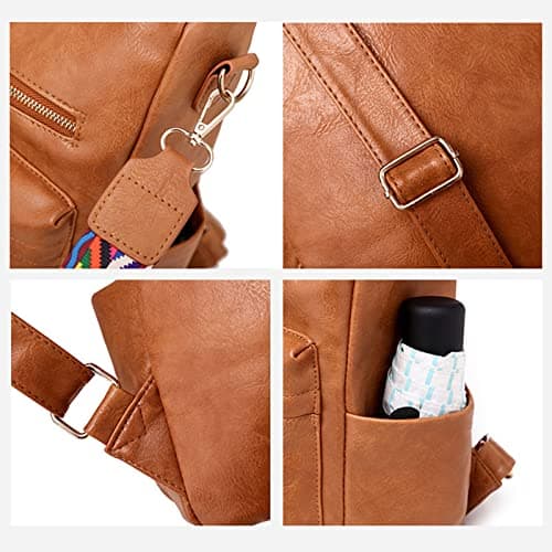 Womens Hiking Backpack Women Backpack Fashion Leather Backpack Purse For Women Large Designer Travel Ladies Fashion College Shoulder Bags Girls Bag Backpack (Black, One Size) — view 3