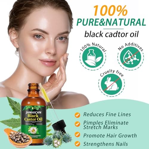 Jamaican Black Castor Oil 120ml – Moisturising Hair & Scalp Oil for Dry Hair, Eyebrows, Eyelashes & Skin Care, Pure Black Castor Oil for Daily Beauty Routine — view 2