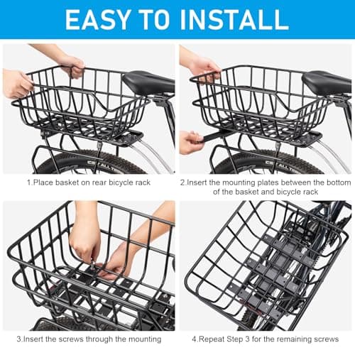 CXWXC Rear Bike Basket - Rear Mount Aluminium Bike Basket Large Capacity — view 6