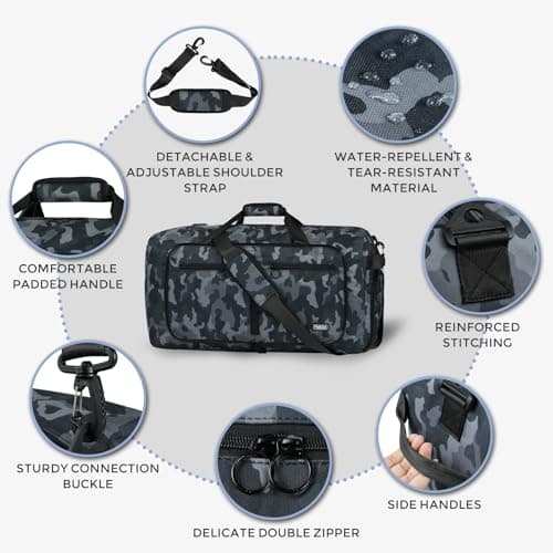 Fmeida 65L Foldable Travel Duffle Bag Waterproof Holdall Luggage Bags — view 6