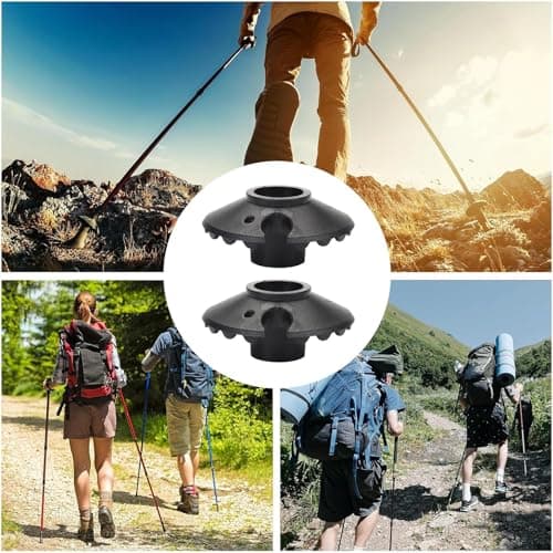 Mud Baskets For Hiking Poles - 4.8×2.2cm Trekking Pole Tip Protectors Set Of 2, Removable Replacement Mud Protectors, Universal Walking Stick Accessories For Hiking Trekking — view 3