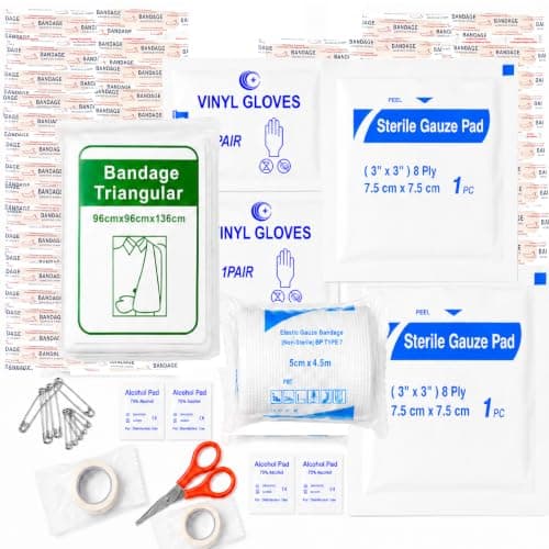First Aid Travel Kit, Compact 45 Piece Holiday Travel Essentials, Camping, Car, University, Home, Emergency, Water Resistant Case, Lightweight, Space Saving — view 5