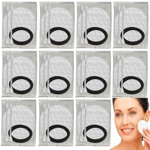 50Pcs Individually Wrapped Travel Vanity Kit;Disposable Makeup Remover Kit;Each includes Cosmetic Cotton Pads,Cotton Swabs,Hair Tie; Hygiene Hotel Amenities Kit; Hotel Toiletries Outdoors