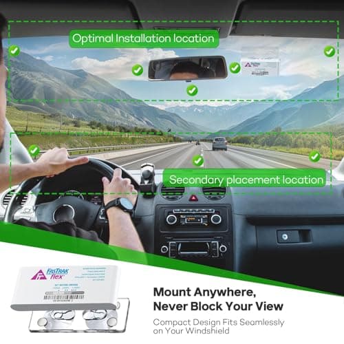 FasTrak Holder - Strong Magnetic Windshield Mount, Custom Fit for FasTrak & FasTrak Flex Transponders,Clean No-Residue Removal, UV & Heat Resistant — view 6