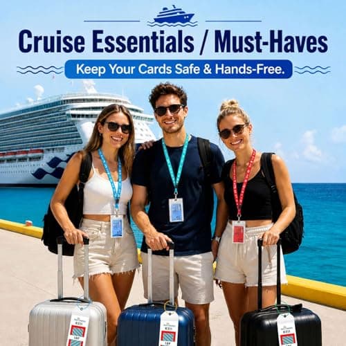12 PCS Cruise Luggage Tags, 8 Waterproof Cruise Luggage Tag Holder & 4 Detachable Lanyards for Ship Cards 2026, Durable Cruise Ship Accessories with Steel Loops & Zip Sea — view 4