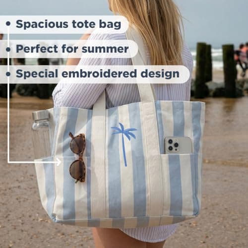 Folkulture Beach Bag For Women,Large Tote Bag With Compartments - (45X38) — view 6