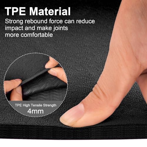 Flintronic Foldable Travel Mat, 4mm Thick Non-Slip TPE Mat for Yoga, Pilates, Fitness, Sports, Training - Black, 183 x 61 x 0.4CM — view 3
