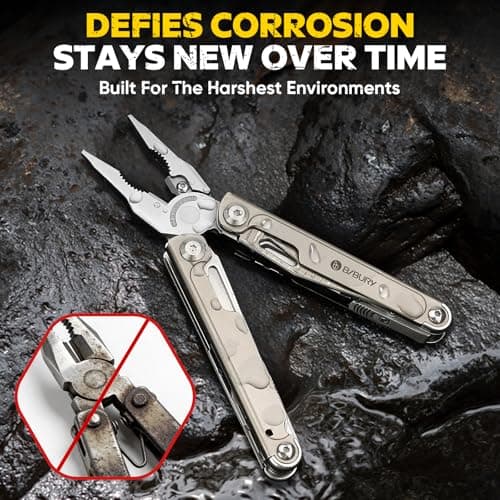 BIBURY Titanium Multitool Pliers, BI2049TI Multi Tool with Screwdriver Bits — view 3