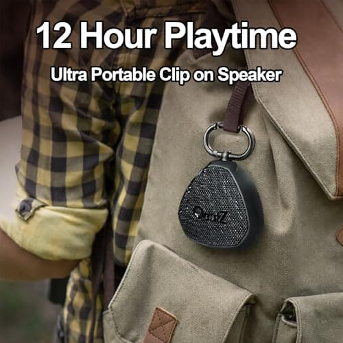OontZ Clip Portable Wireless Bluetooth Speaker with Carabiner, 12W IPX7 Waterproof Outdoor Travel Speaker — view 3