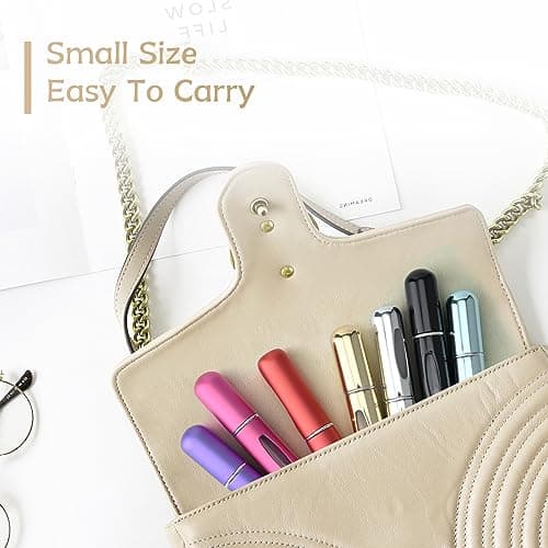 OBSGUMU 8PCS Travel Perfume Atomiser Refill Bottles, 5ML Mini Perfume Bottle Set for Luggage, Aftershave, and Holiday — view 6