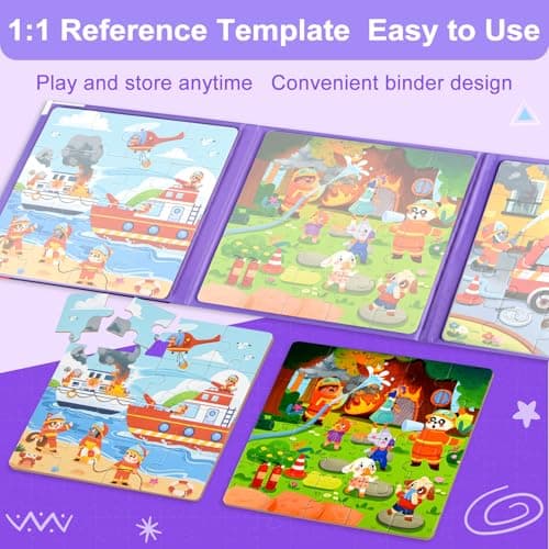 NEBURORA 61 Pieces Magnetic Puzzles for 2-5 Year Olds,Travel Games Travel Toys for Toddlers on Plane Car Ride, Jigsaw Games Plane Activities For Kids,Kids Birthday Gifts — view 4