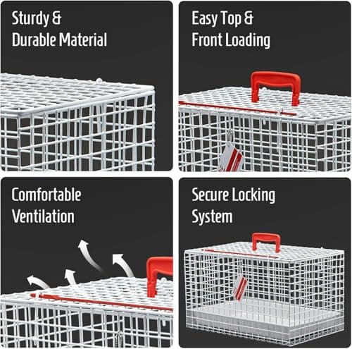 MDC Cat Carrier with Top Opening – Lightweight Mesh Pet Travel Crate for Vet Visits, Cats & Kittens – Breathable, Easy Clean Cat Basket with Handle – Secure & Spacious Cat Crate for Travel, Black — view 5