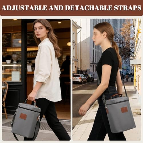 4 Bottles Insulated Wine Cooler Bag,Leakproof Padded Wine Tote Carrier — view 3
