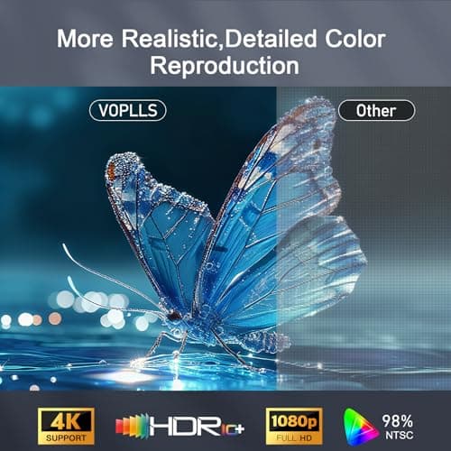 【Officially-Licensed APP & Auto Focus & Keystone】Mini Smart 4K Projector, VOPLLS 1000 ANSI Full HD 1080P WiFi 6 Bluetooth Portable Projector, Movie Projectors for Bedroom/Outdoor/Phone — view 4
