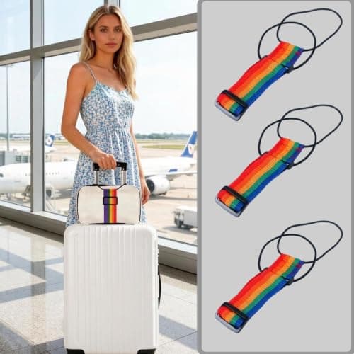 6PCS Personalised Luggage Straps for Suitcases, Suitcase Straps 6 Pack Adjustable Multi Use Strong, Luggage Tags with Quick Release Buckle for Travel Accessories — view 4