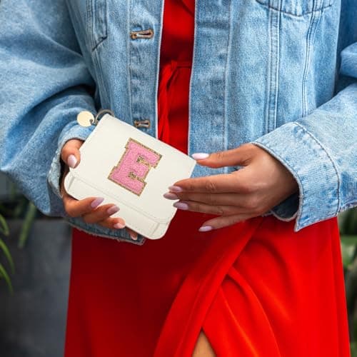 Girls Wallet, Initial Women's Wallets, White Small Wallet for Kids with 5 Card Slots Holder, Personalised Purses Gifts for Girls and Women, Birthday Gift, Christmas Gifts, Travelling Wallets Gift (E) — view 4