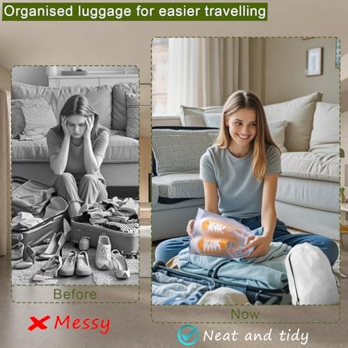 TUHDWJ 24 Pcs Travel Shoe Bags,Dust Proof Shoe Storage Bags, Multi-Purpose Travel Storage Bag, Underwear Bag, Multifunctional Waterproof Shoe Bags Storage, Drawstring Shoe Bag for Men Women. — view 4
