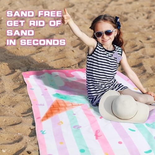WERNNSAI Ice Cream Microfibre Beach Towel for Kids, 76 x 150cm Bath Towel — view 5