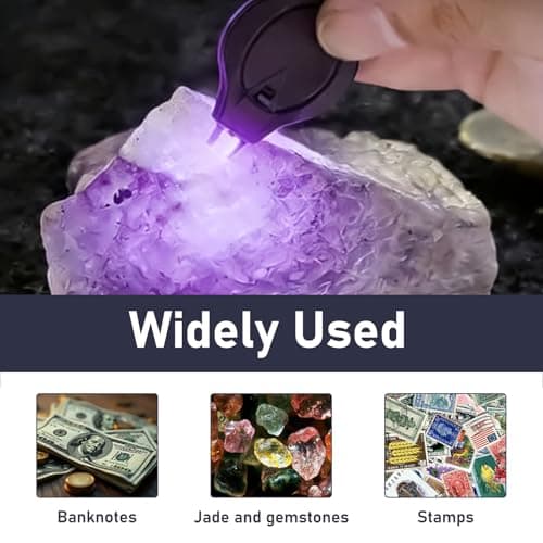 6 Pcs Keychain UV Light, Blacklight Mini LED Keychain Torches, Watermark Money Checker, Portable Flashlight Note Checker, Money Detector for Paper Notes, Small Pocket Torch for Retail Travel (Black) — view 5