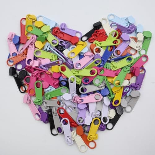 CONNECTION 120 Pcs Colorful Zip Repair Kit 3# Zipper Repair Zipper Pull Replacement Metal Zippers Slider Replacements Zippers Replacement Kit for Jackets Coats Clothes Backpacks Luggage (15 Colors) — view 3