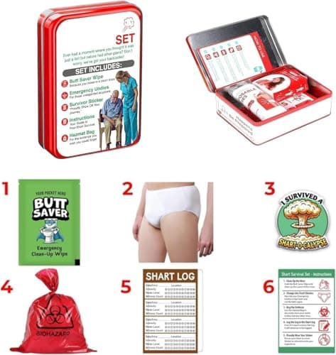 Funny Shart Survival Kit, Emergency Survival Kit with Disposable Underwear — view 3