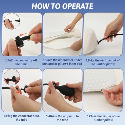 Wdmiya Adjustable Inflatable Lumbar Support Cushion, Back Support Pillow — view 6