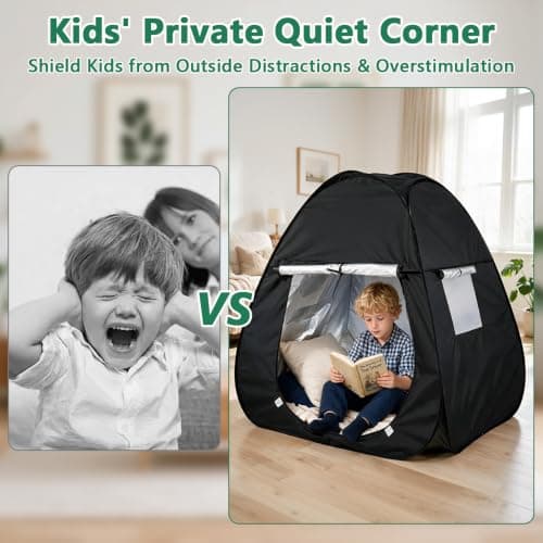 Peldris Sensory Tent, 84 x 84 x 96cm Foldable Pop Up Play Tent for Autism Kids with Storage Bag, Blackout Sensory Tent, Calm Corner for Children to Read Play and Relax — view 4